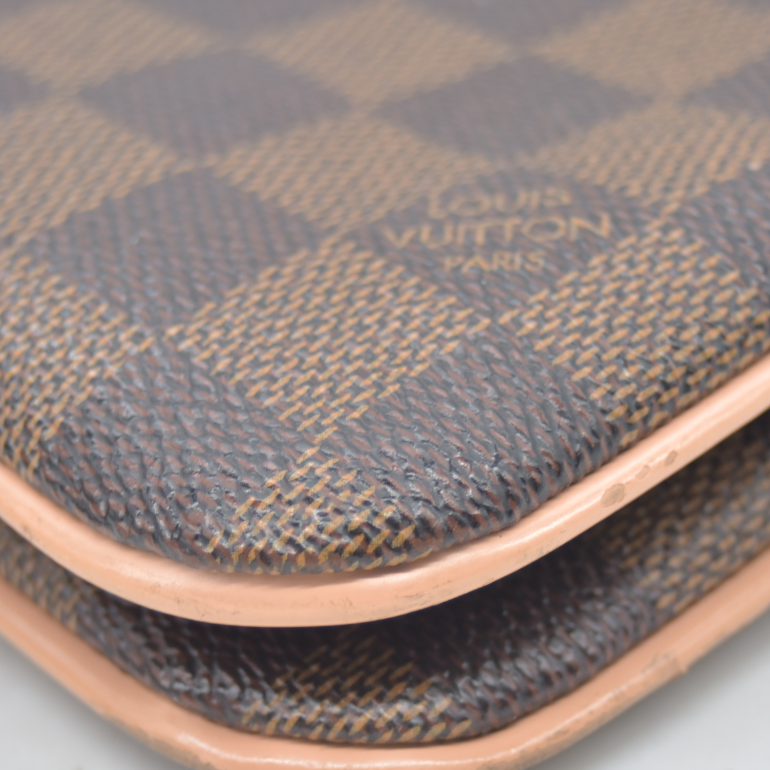 $1420 2020 Louis Vuitton Double Zip Pochette Damier Ebene MI0220