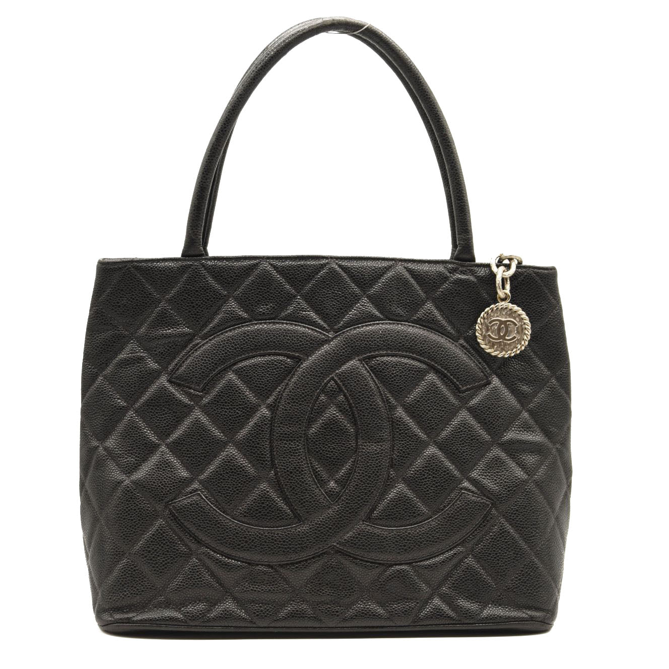 CHANEL Caviar Quilted Medallion Tote Black