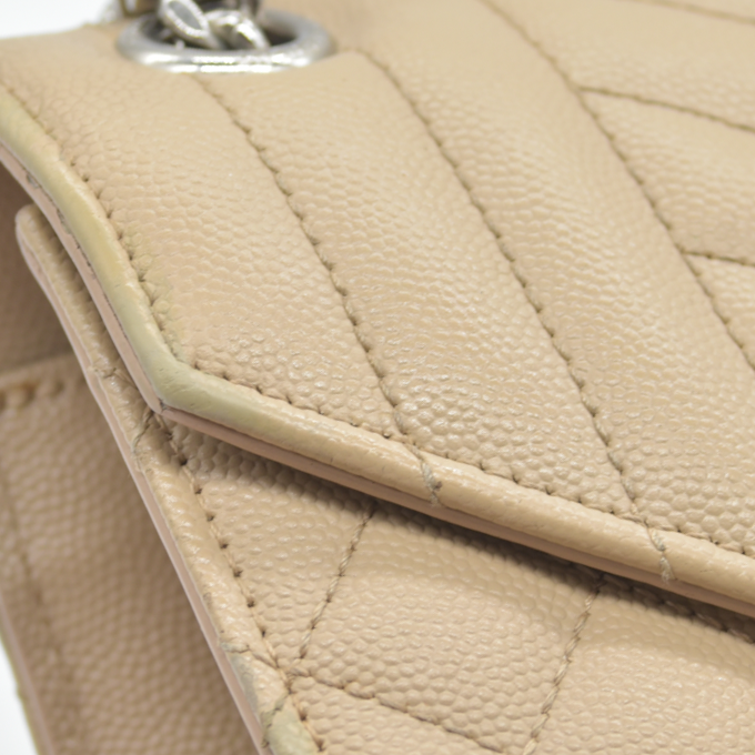 $3150 Saint Laurent Leather Envelope Mixed Matelasse Shoulder Bag YSL