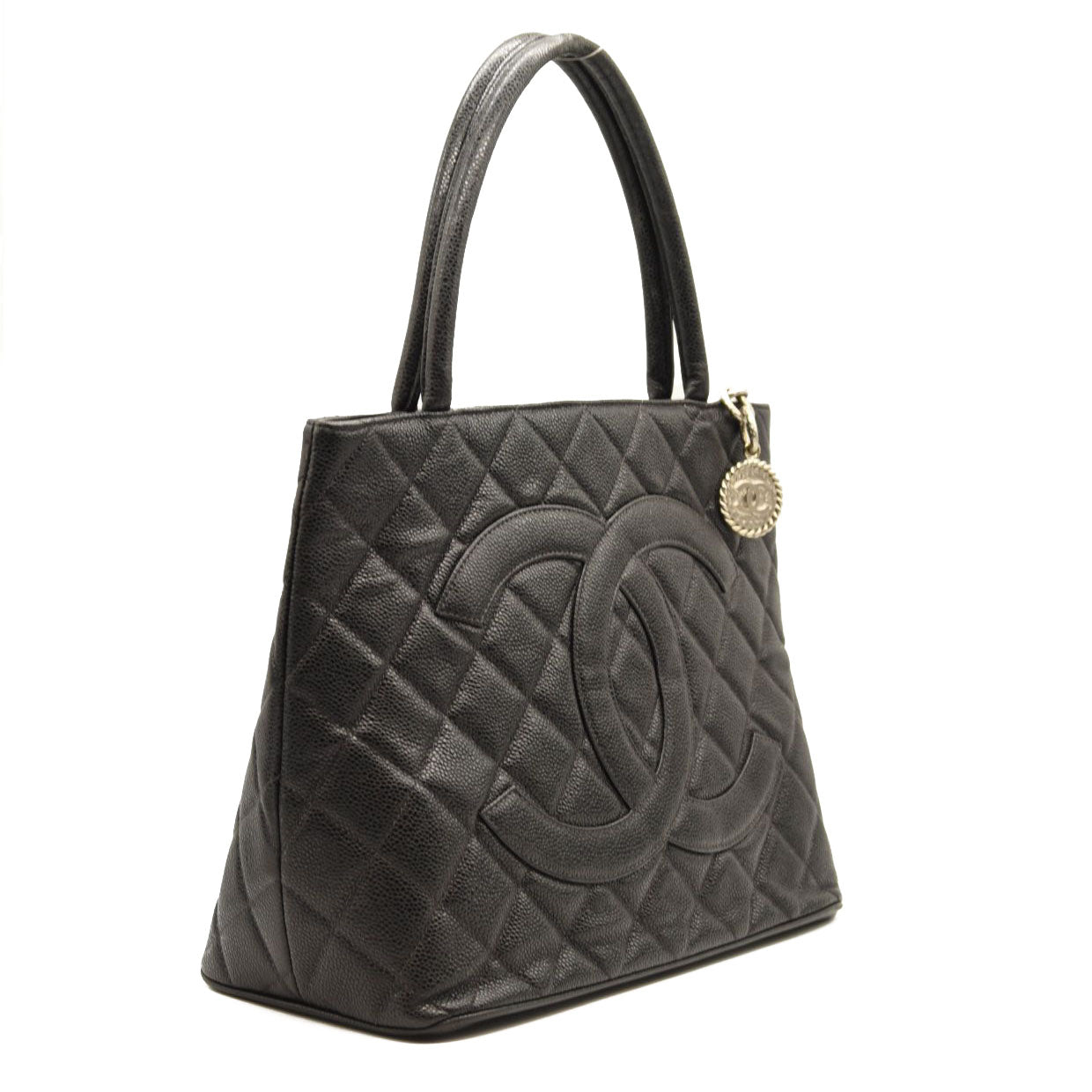 CHANEL Caviar Quilted Medallion Tote Black