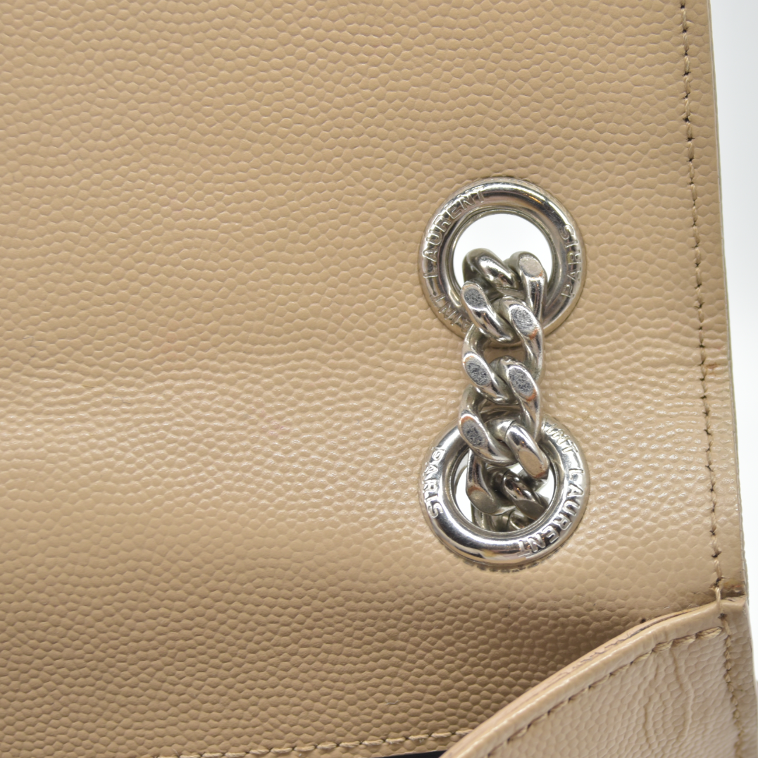 $3150 Saint Laurent Leather Envelope Mixed Matelasse Shoulder Bag YSL