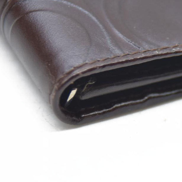 Salvatore Ferragamo Gancini  $795 Leather Long Bifold Wallet Brown/7BH0196