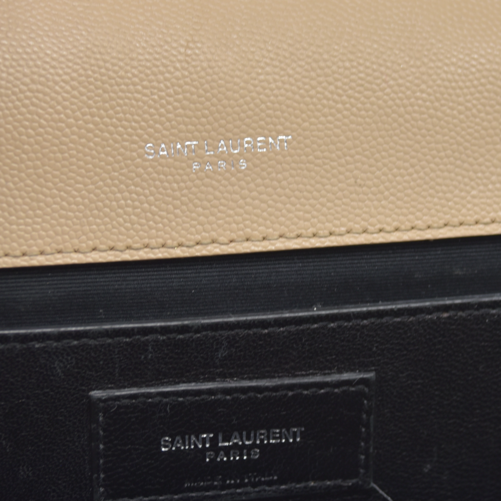 $3150 Saint Laurent Leather Envelope Mixed Matelasse Shoulder Bag YSL