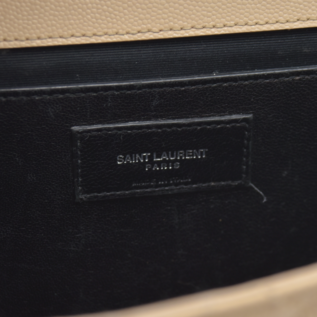 $3150 Saint Laurent Leather Envelope Mixed Matelasse Shoulder Bag YSL
