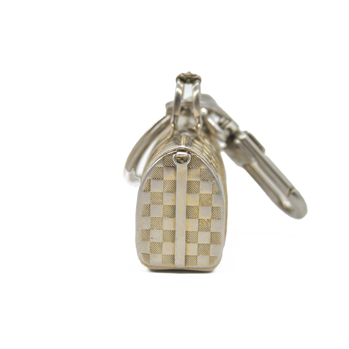 $450 Louis Vuitton Brushed Palladium The Keepall Key Holder Bag Charm CONSIGNMENT