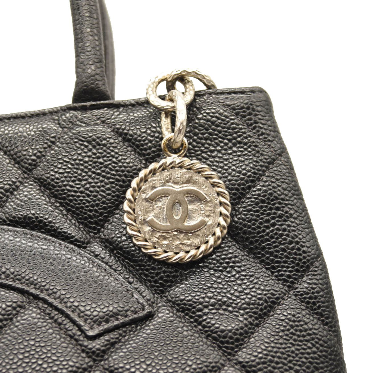 CHANEL Caviar Quilted Medallion Tote Black