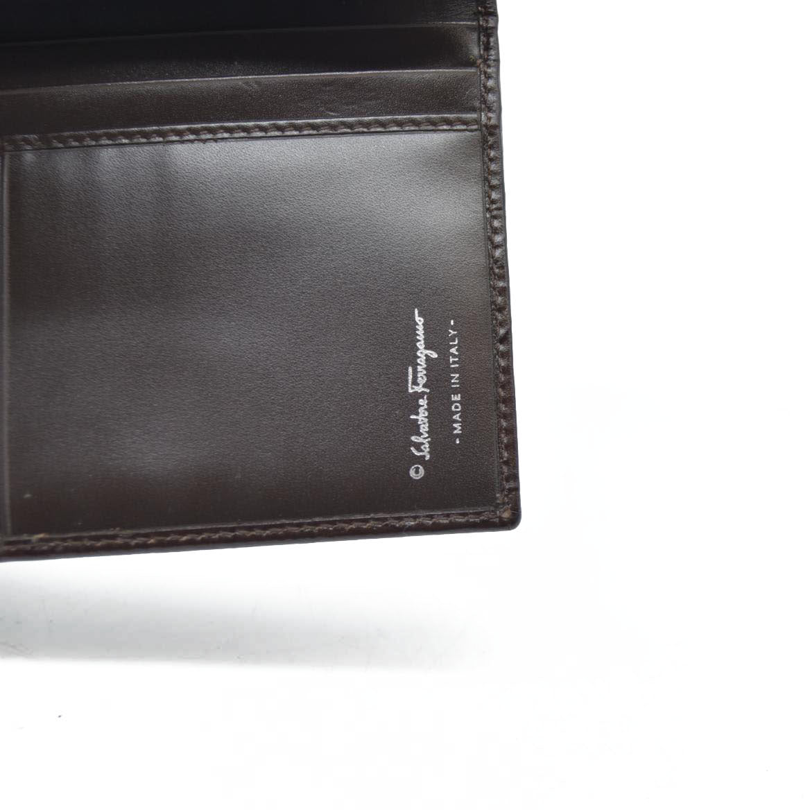 Salvatore Ferragamo Gancini  $795 Leather Long Bifold Wallet Brown/7BH0196