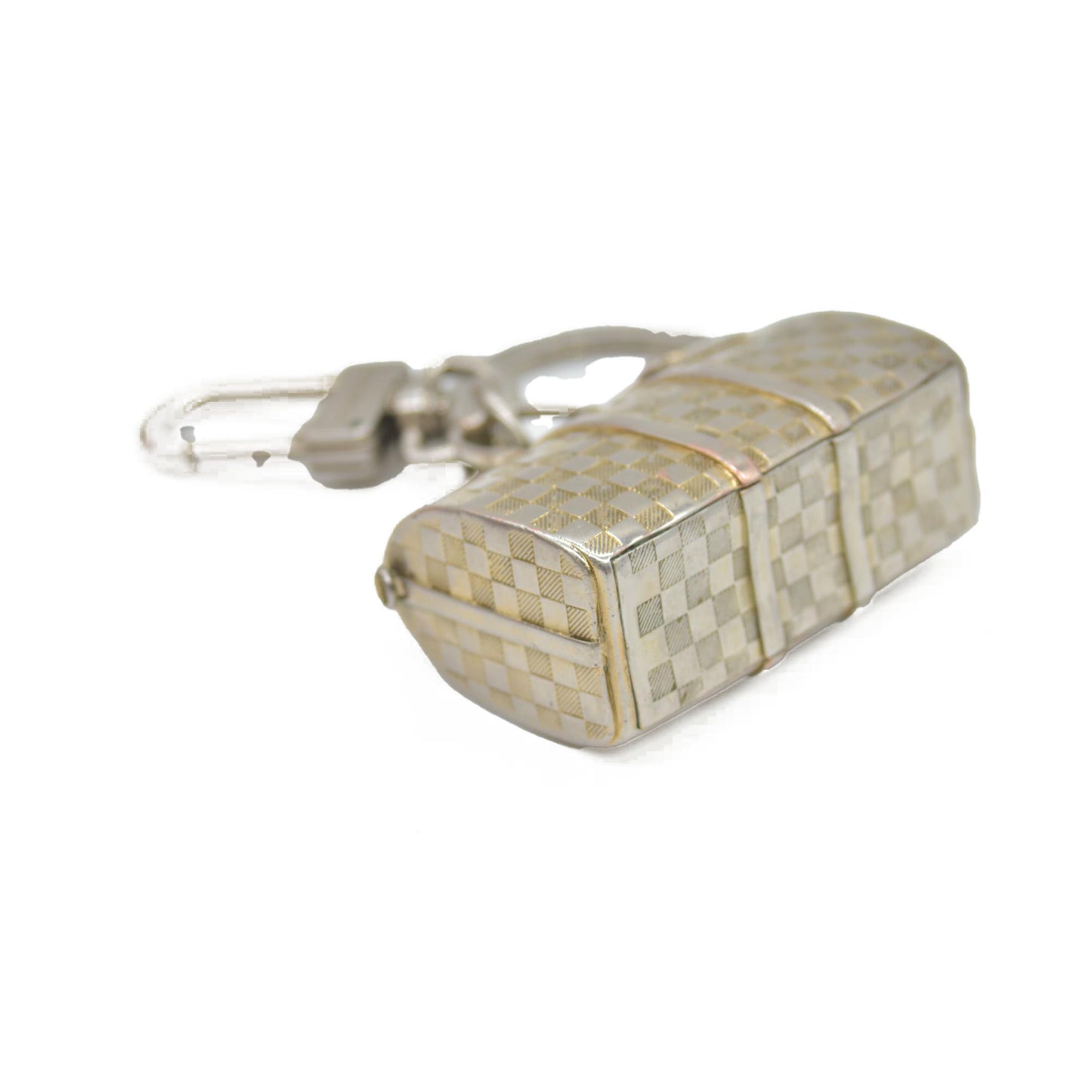 $450 Louis Vuitton Brushed Palladium The Keepall Key Holder Bag Charm CONSIGNMENT
