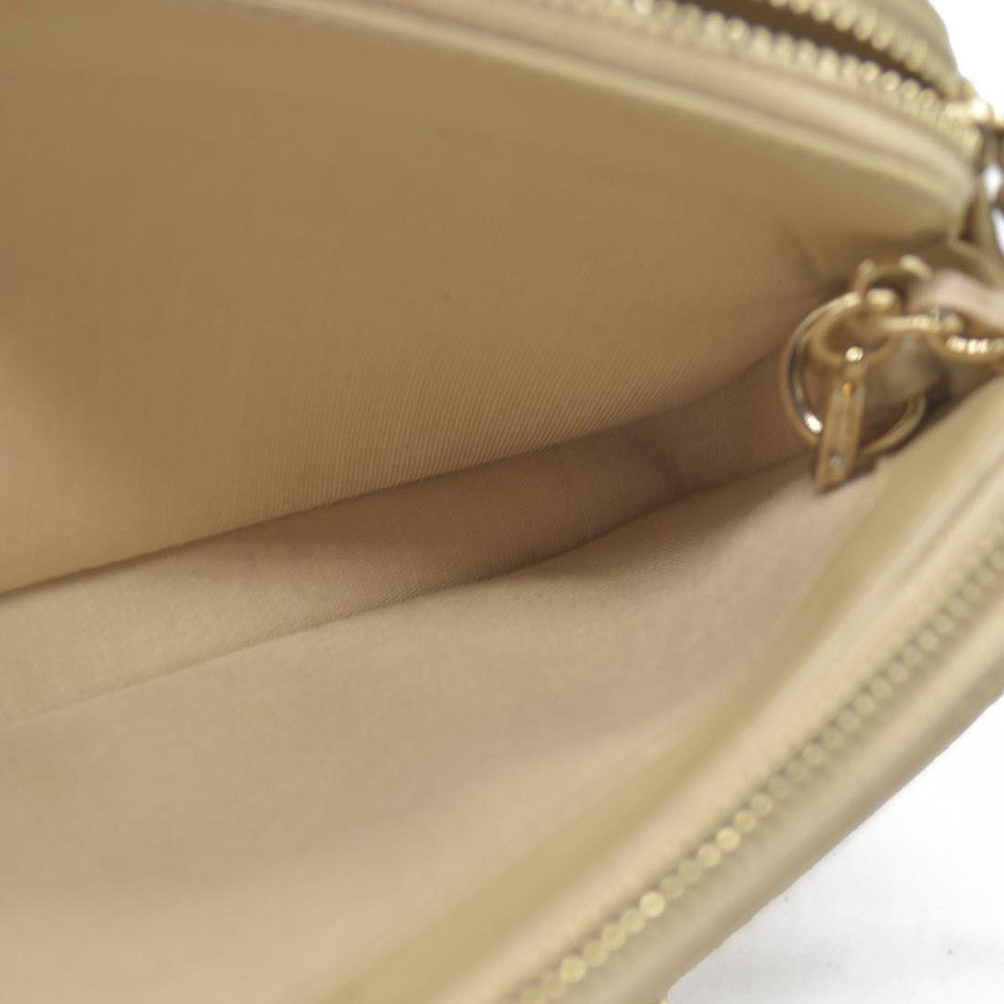 $4950 Chanel  Canvas Small Deauville Clutch Beige With Pearl Chain