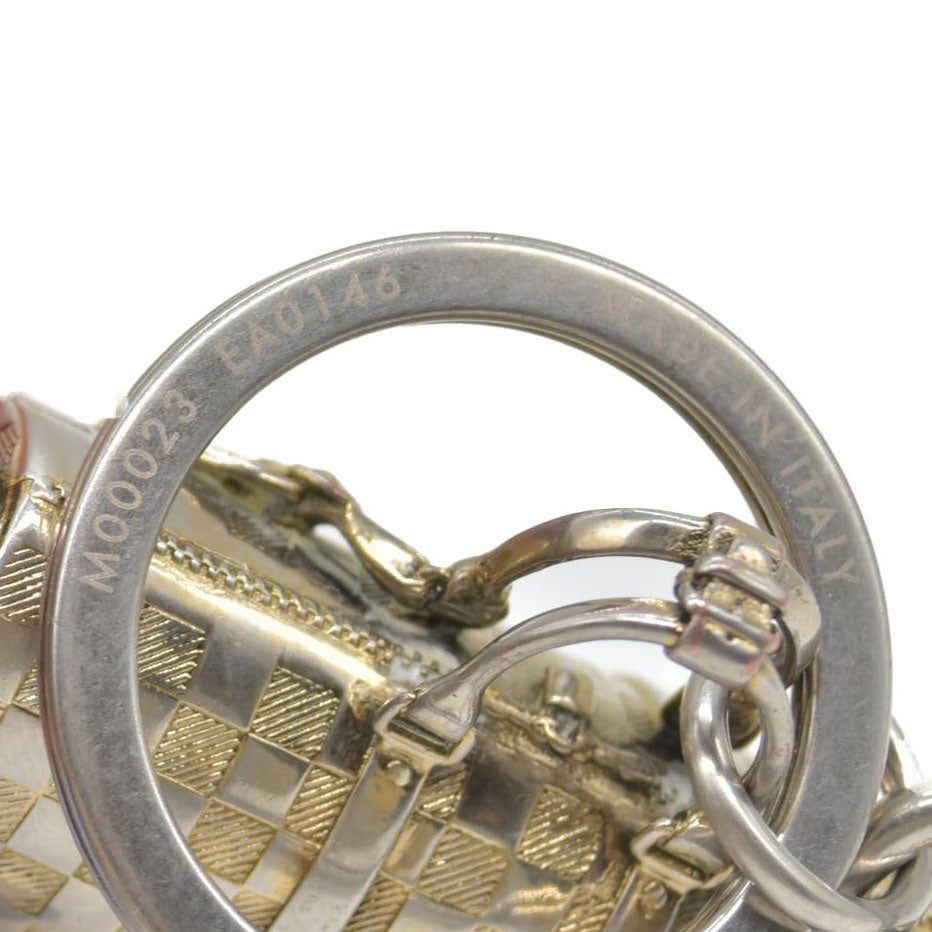 $450 Louis Vuitton Brushed Palladium The Keepall Key Holder Bag Charm CONSIGNMENT