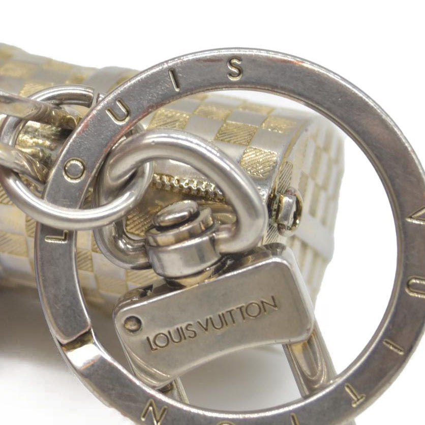 $450 Louis Vuitton Brushed Palladium The Keepall Key Holder Bag Charm CONSIGNMENT