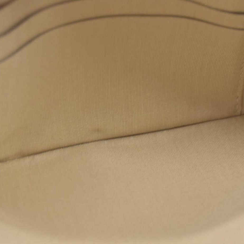 $4950 Chanel  Canvas Small Deauville Clutch Beige With Pearl Chain