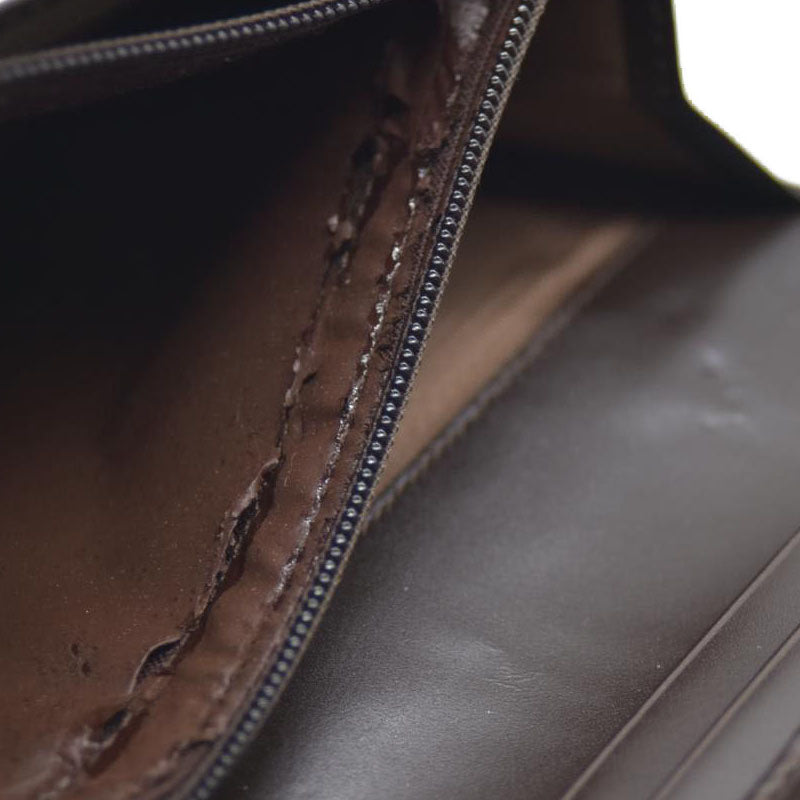 Salvatore Ferragamo Gancini  $795 Leather Long Bifold Wallet Brown/7BH0196