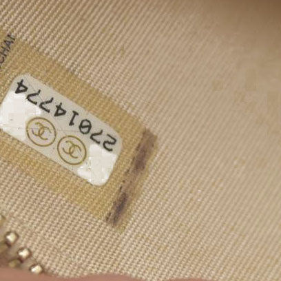 $4950 Chanel  Canvas Small Deauville Clutch Beige With Pearl Chain