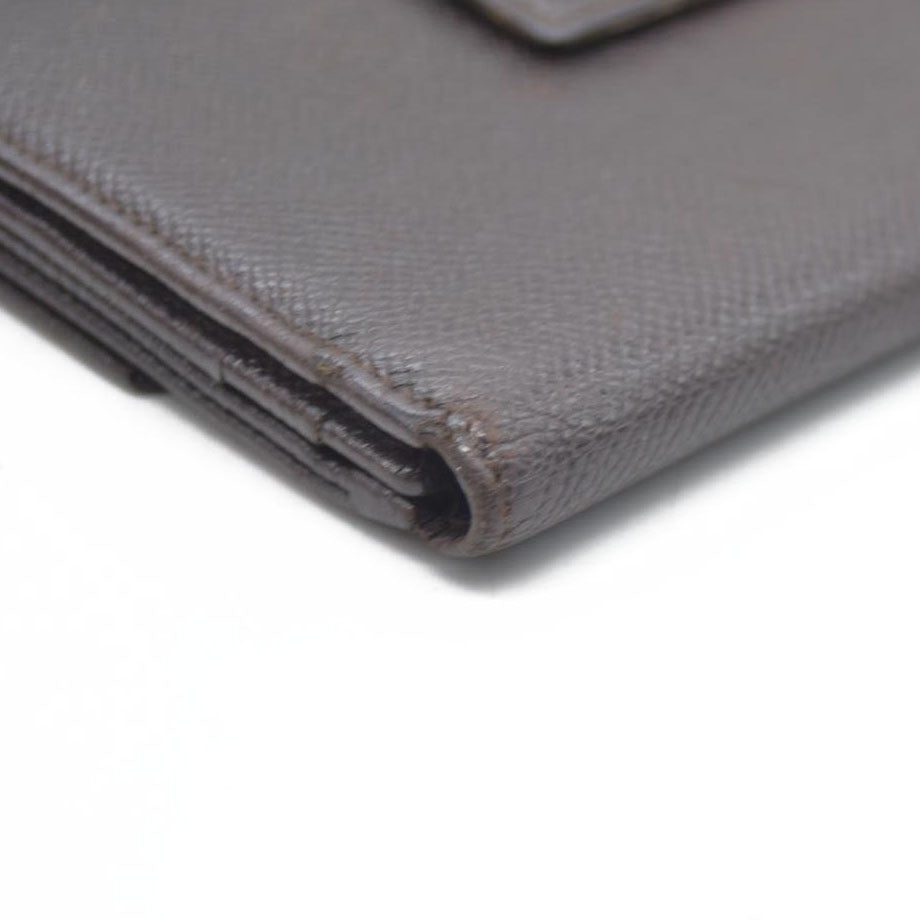 BVLGARI $640 Classico Leather Bifold Long Wallet Brown/7BH0176