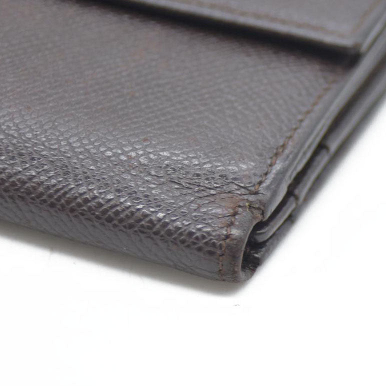 BVLGARI $640 Classico Leather Bifold Long Wallet Brown/7BH0176