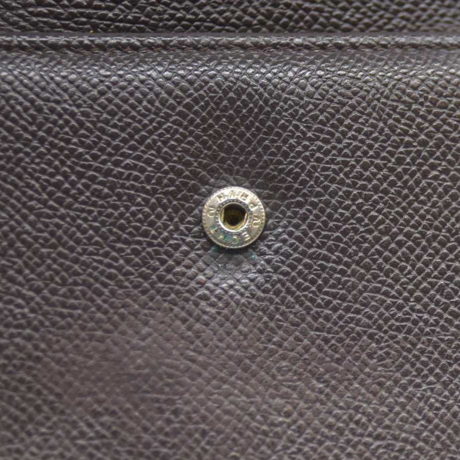 BVLGARI $640 Classico Leather Bifold Long Wallet Brown/7BH0176