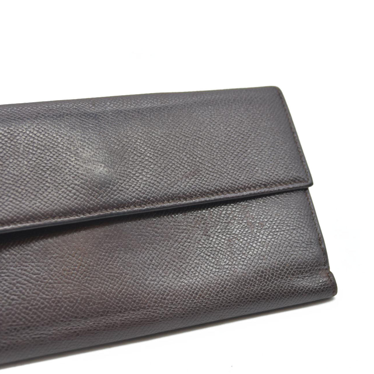 BVLGARI $640 Classico Leather Bifold Long Wallet Brown/7BH0176