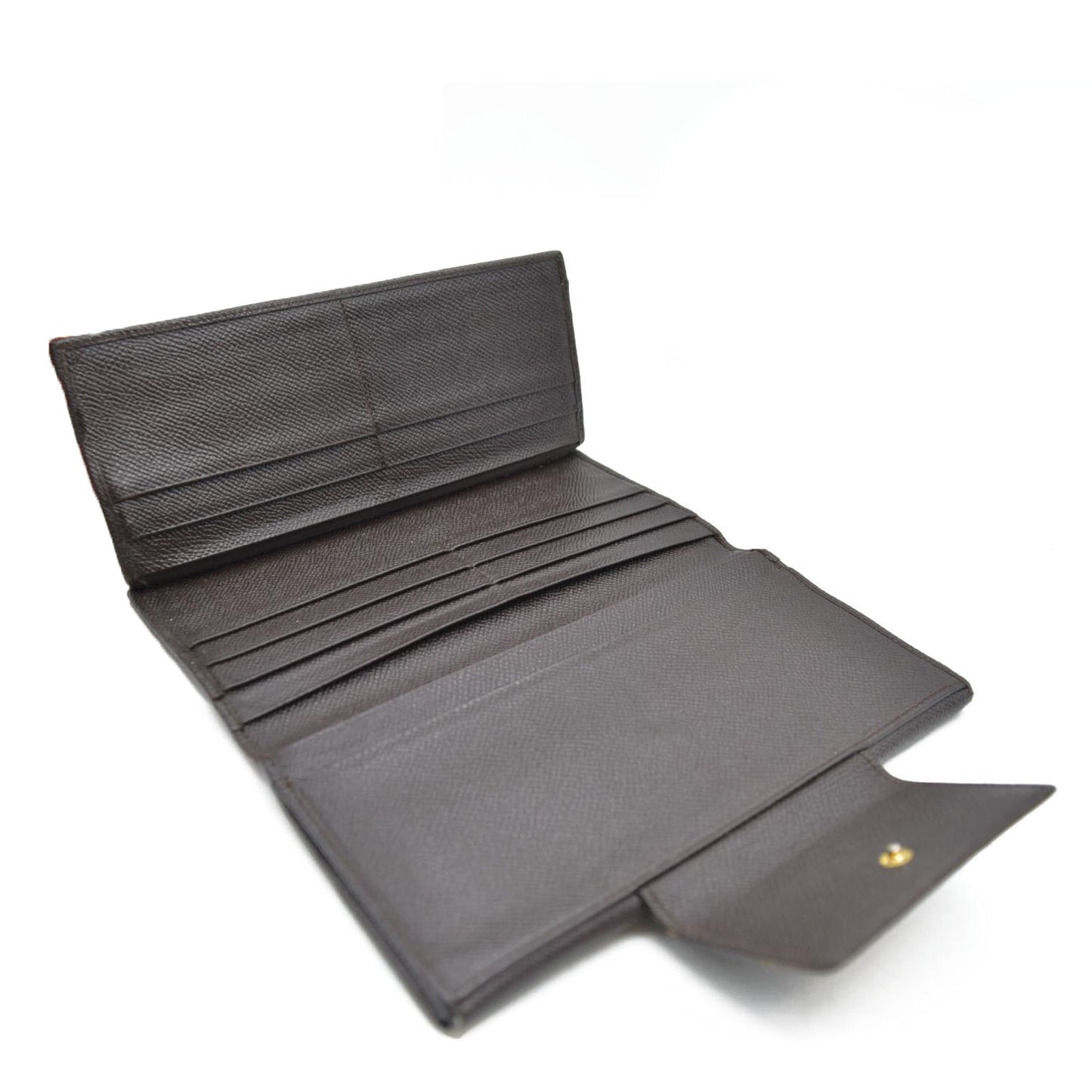 BVLGARI $640 Classico Leather Bifold Long Wallet Brown/7BH0176