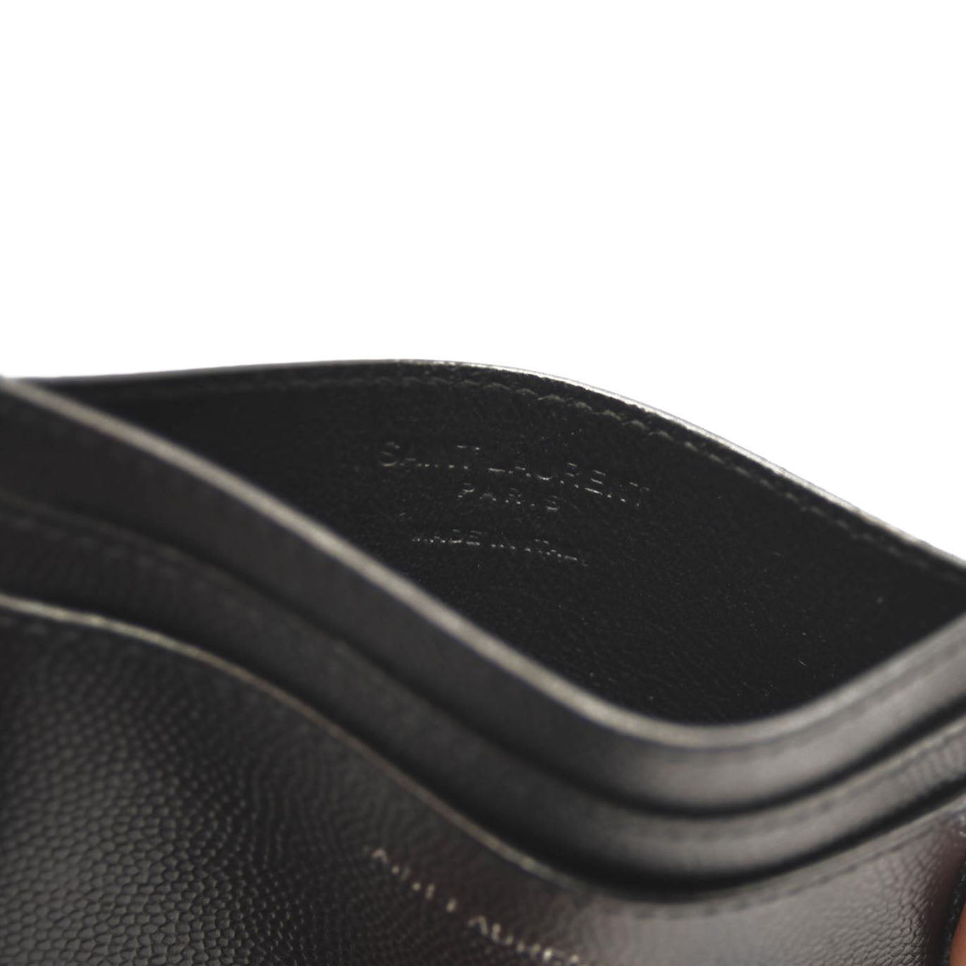 SAINT LAURENT Calfskin Card Case Black