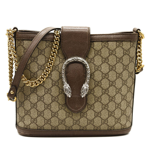 GUCCI GG Supreme Monogram Medium Dionysus Bucket Bag Beige New Acero