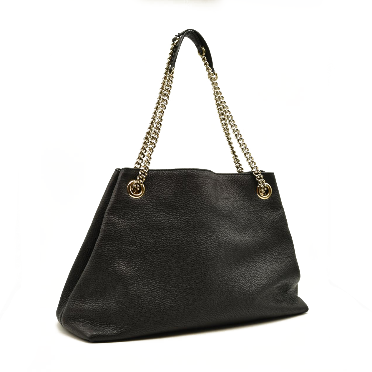 Gucci  Pebbled Calfskin Medium Soho Chain Shoulder Bag Black