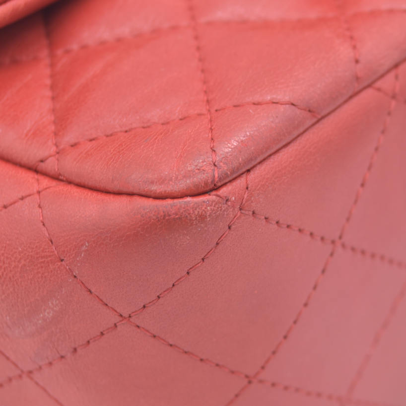 $5200 Chanel Classic Mini Square Flap Bag Red