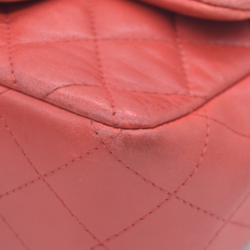 $5200 Chanel Classic Mini Square Flap Bag Red