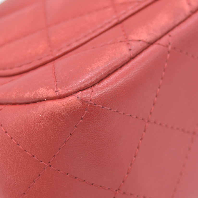 $5200 Chanel Classic Mini Square Flap Bag Red