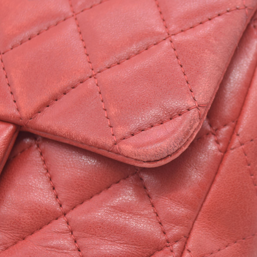 $5200 Chanel Classic Mini Square Flap Bag Red