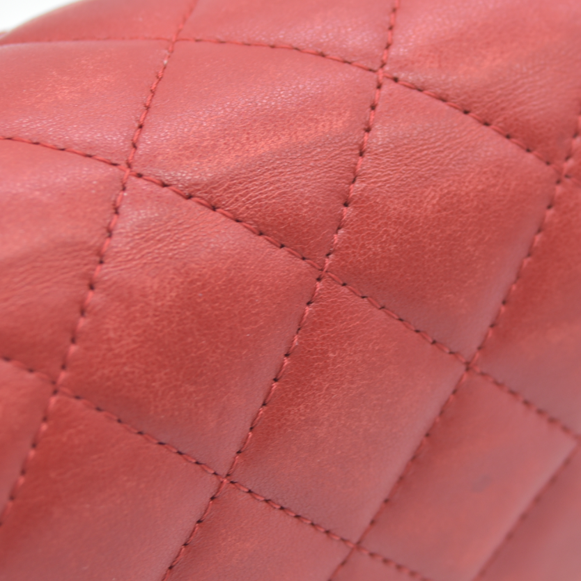 $5200 Chanel Classic Mini Square Flap Bag Red