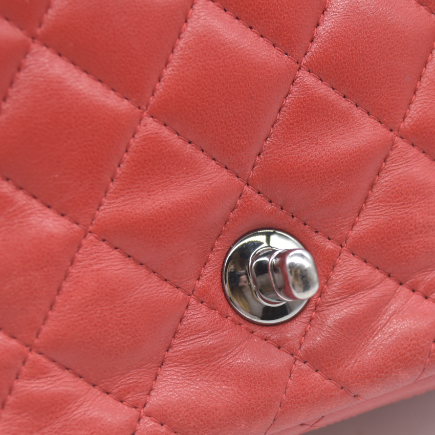 $5200 Chanel Classic Mini Square Flap Bag Red