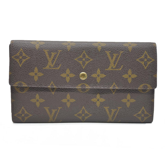 AUCTION $725 Louis Vuitton Monogram Porte Tresor International Trifold Long Wallet TH0956