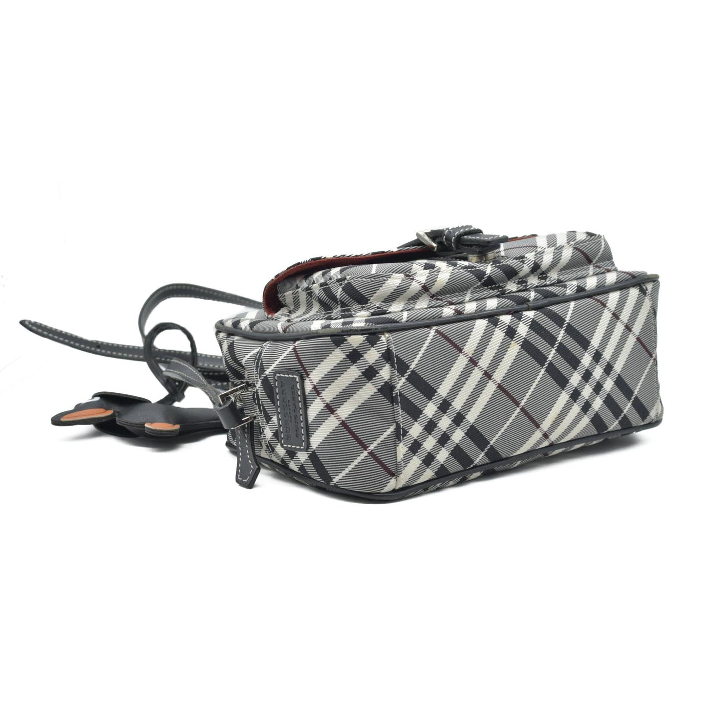$1095 BURBERRY Nova Check Blue Label Shoulder Bag Nylon Blue CONSIGNMENT