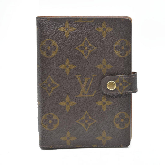 $505  Louis Vuitton Monogram Agenda PM Notebook Cover Brown CA0969