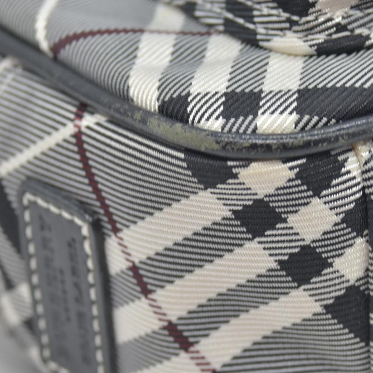 $1095 BURBERRY Nova Check Blue Label Shoulder Bag Nylon Blue CONSIGNMENT
