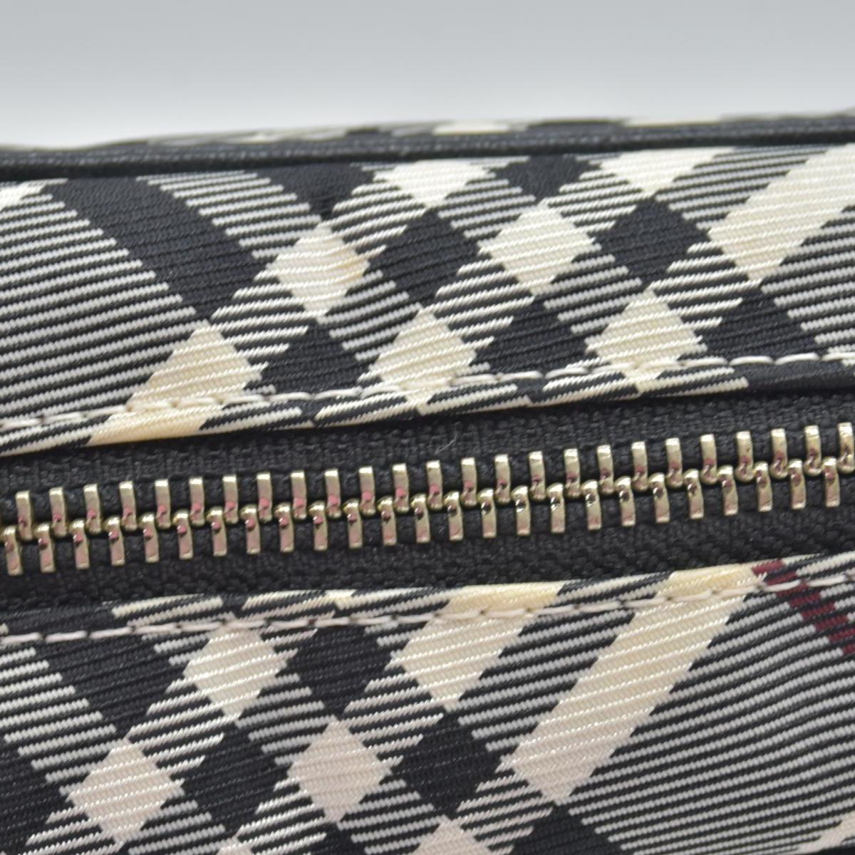 $1095 BURBERRY Nova Check Blue Label Shoulder Bag Nylon Blue CONSIGNMENT