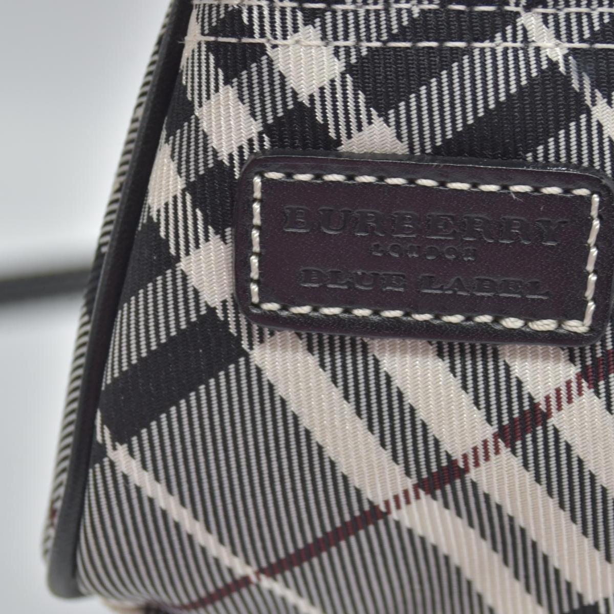 $1095 BURBERRY Nova Check Blue Label Shoulder Bag Nylon Blue CONSIGNMENT