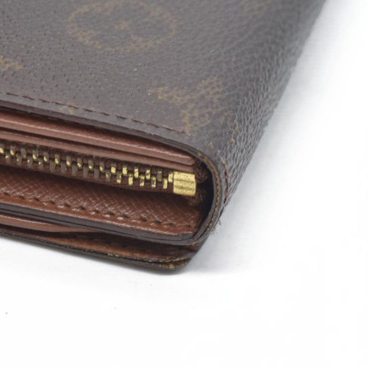 $560 Louis Vuitton Monogram Porte Monnaie Billets Tresor Bifold Wallet RA1906