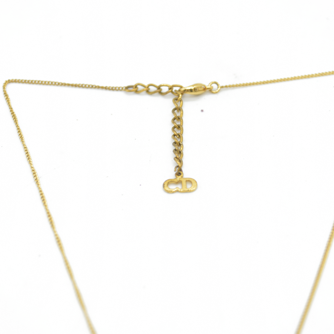 $500 Dior Circle Dior CD Hollow Pendant Gold Plated Necklace