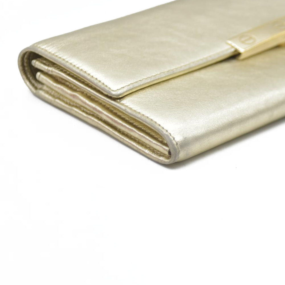 Must de Cartier $750 Love Collection Leather Bifold Long Wallet Gold/7BH0231