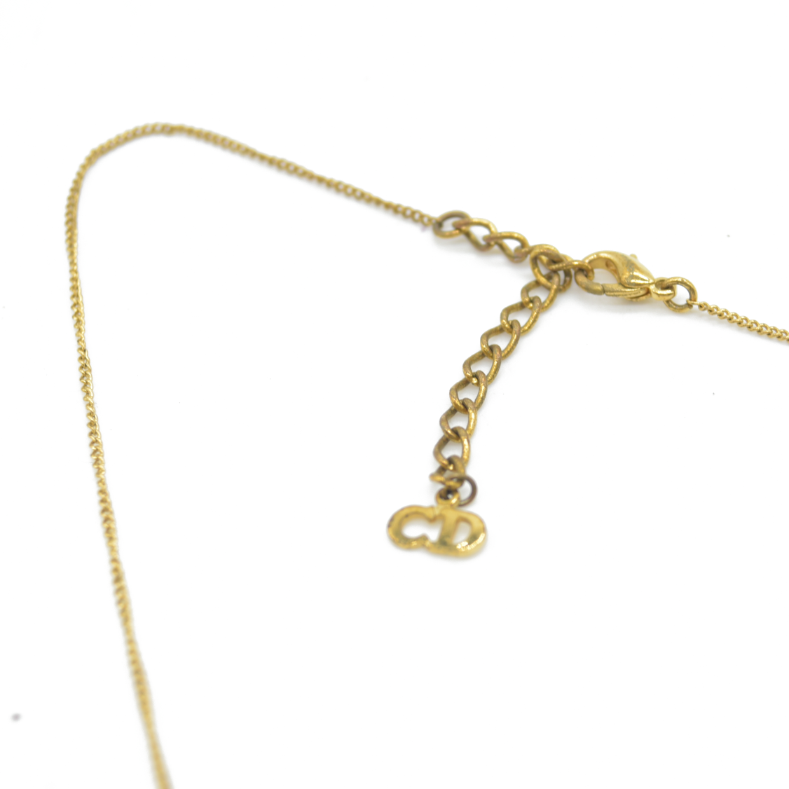 $500 Dior Circle Dior CD Hollow Pendant Gold Plated Necklace