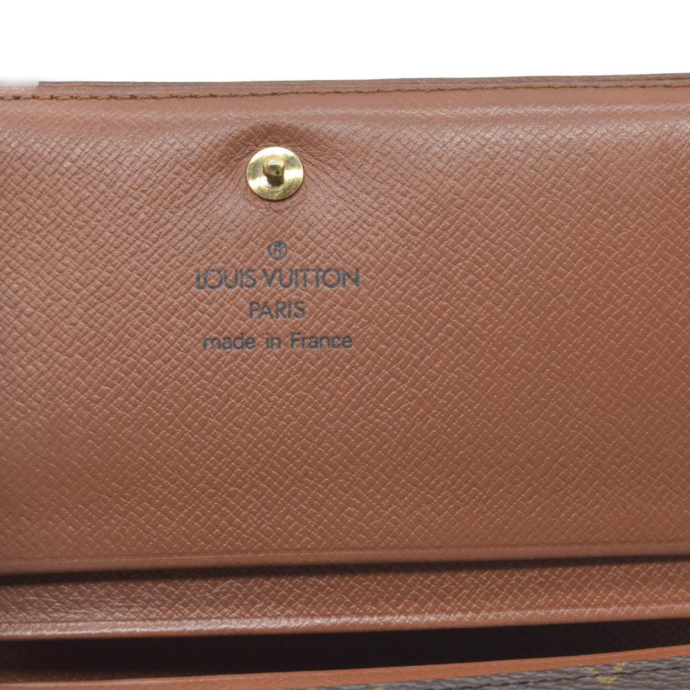 $560 Louis Vuitton Monogram Porte Monnaie Billets Tresor Bifold Wallet RA1906