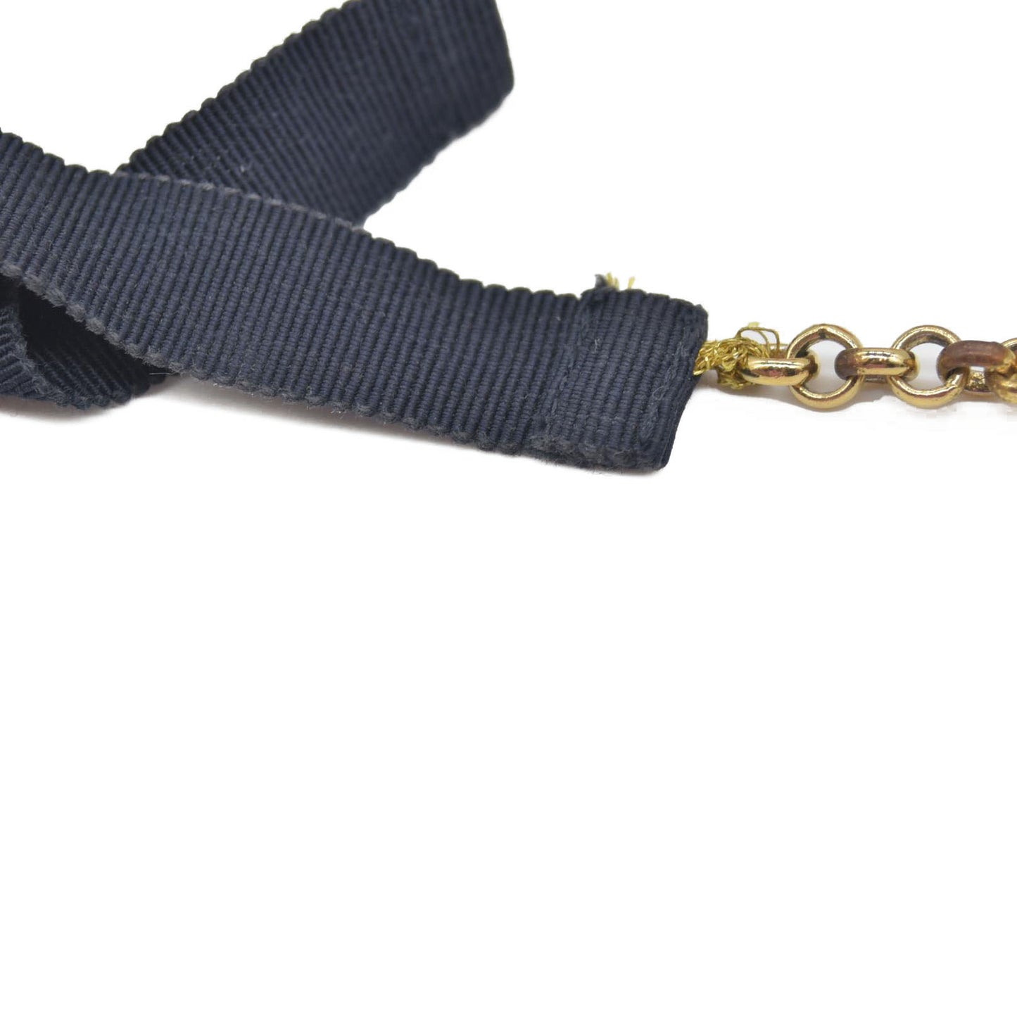 Louis Vuitton Golden Metal and Navy Pendant Necklace CONSIGNMENT