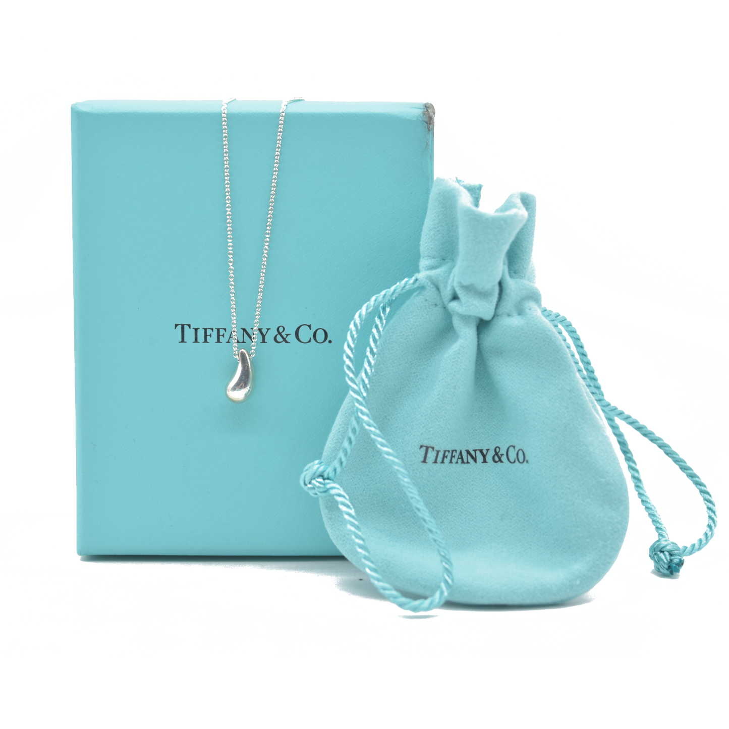 $360 Tiffany & Co Elsa Peretti Teardrop Pendant Sterling Silver