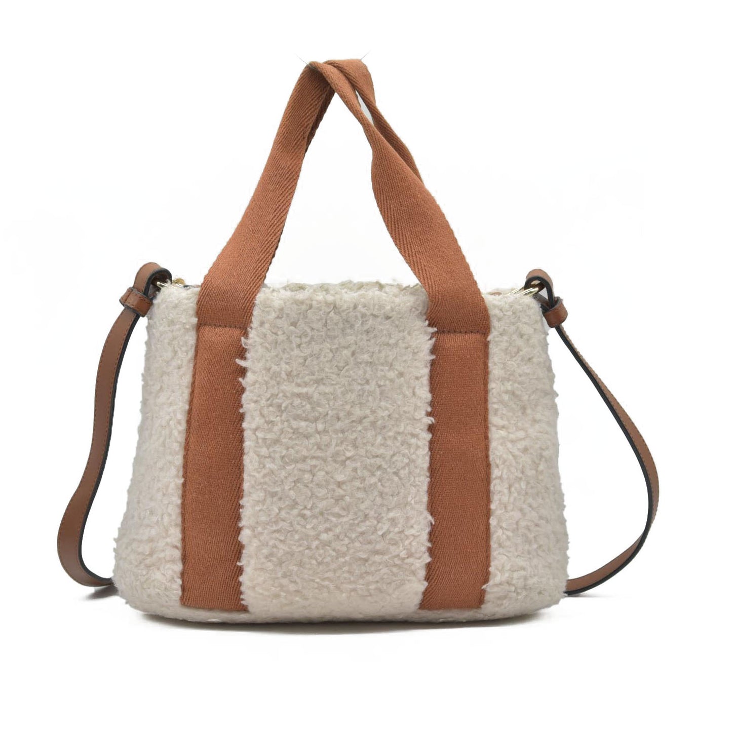 $890 Chloé Small Boa Polyester Leather 2-Way Handbag Mini Tote