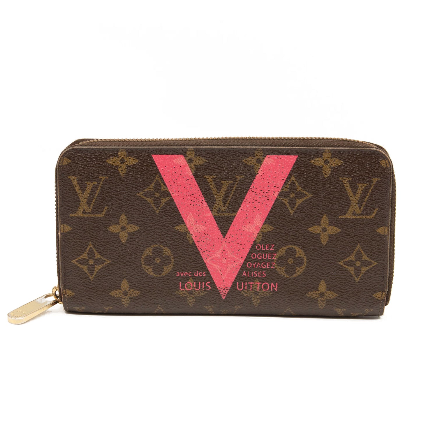 Louis Vuitton Monogram V Zippy Wallet Grenade Pink