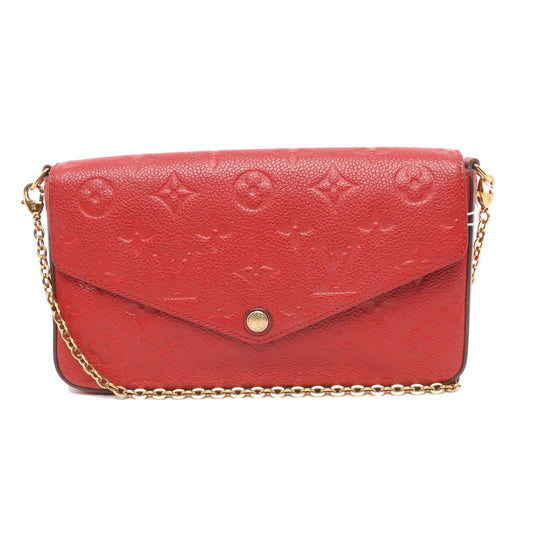 LOUIS VUITTON Empreinte Pochette Felicie Chain Wallet Cherry