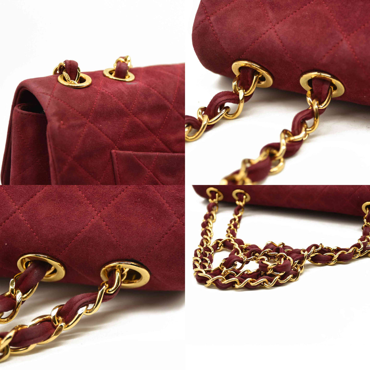 $7500 Chanel Suede Quilted Jumbo XL Single Flap Red CONSIGNMENT 10020550