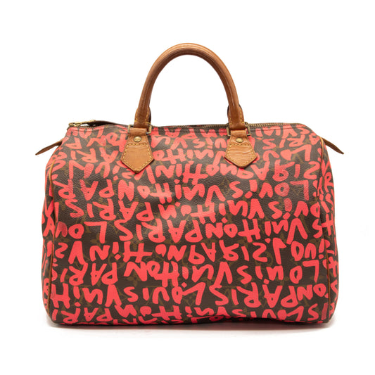 Louis Vuitton Monogram Graffiti Speedy 30 Fuchsia